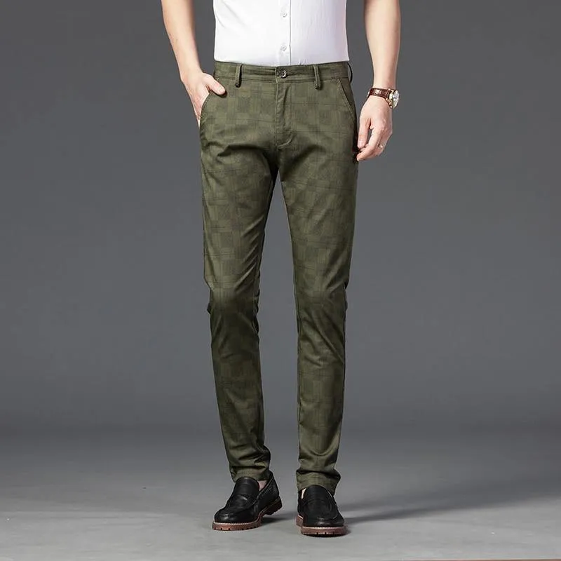 JAYWOOD Men's Classic Plaid Formal Pants