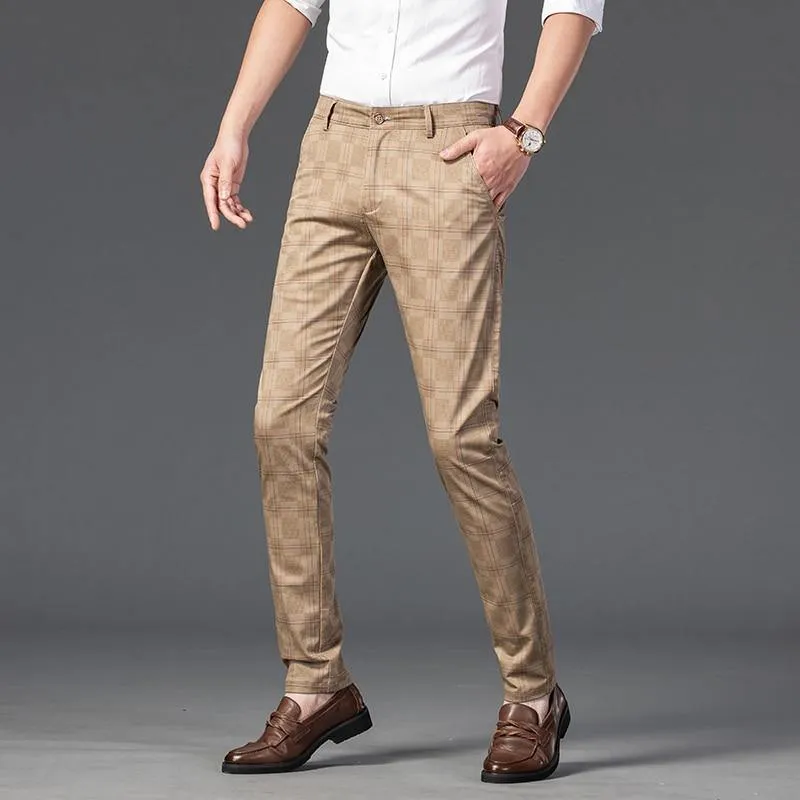JAYWOOD Men's Classic Plaid Formal Pants