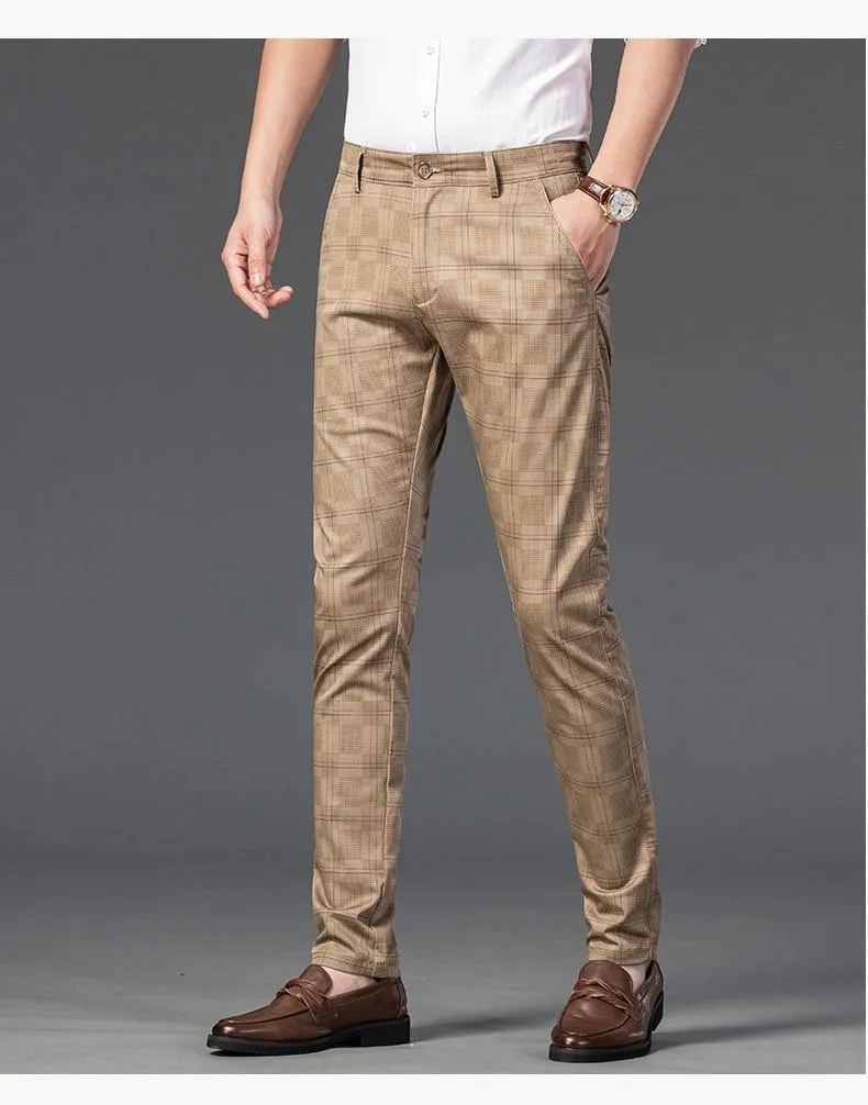 JAYWOOD Men's Classic Plaid Formal Pants
