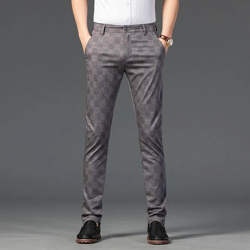 JAYWOOD Men's Classic Plaid Formal Pants