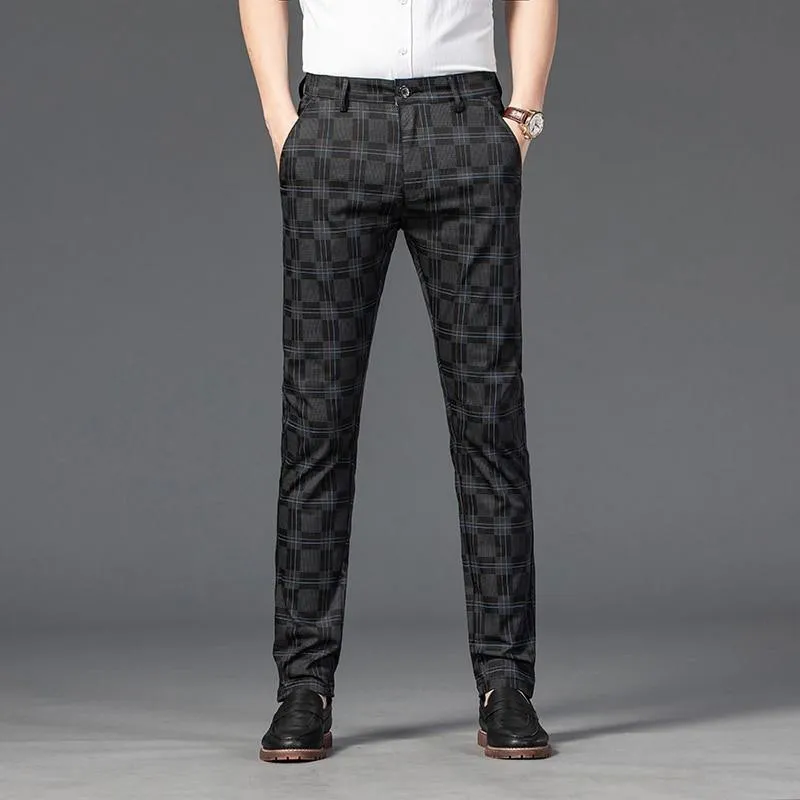 JAYWOOD Men's Classic Plaid Formal Pants