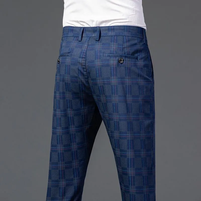 JAYWOOD Men's Classic Plaid Formal Pants