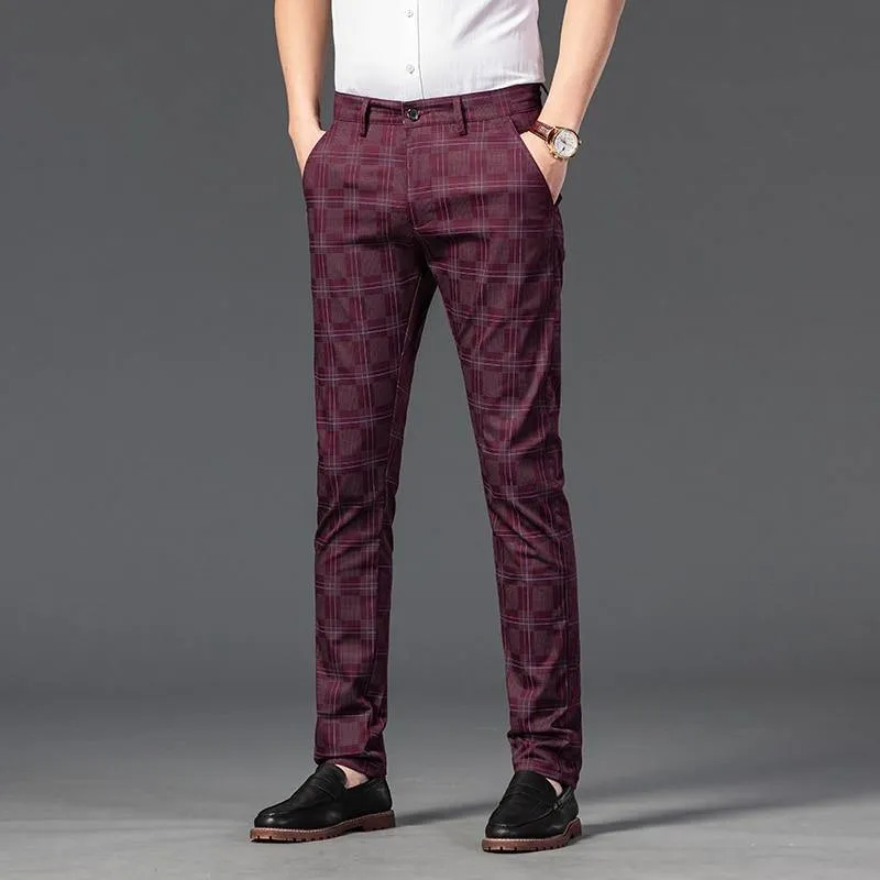 JAYWOOD Men's Classic Plaid Formal Pants