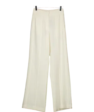 Karen Millen Cream Tailored Crepe Seam Detail Straight Leg Trousers UK 6