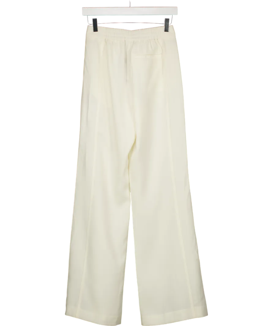 Karen Millen Cream Tailored Crepe Seam Detail Straight Leg Trousers UK 6