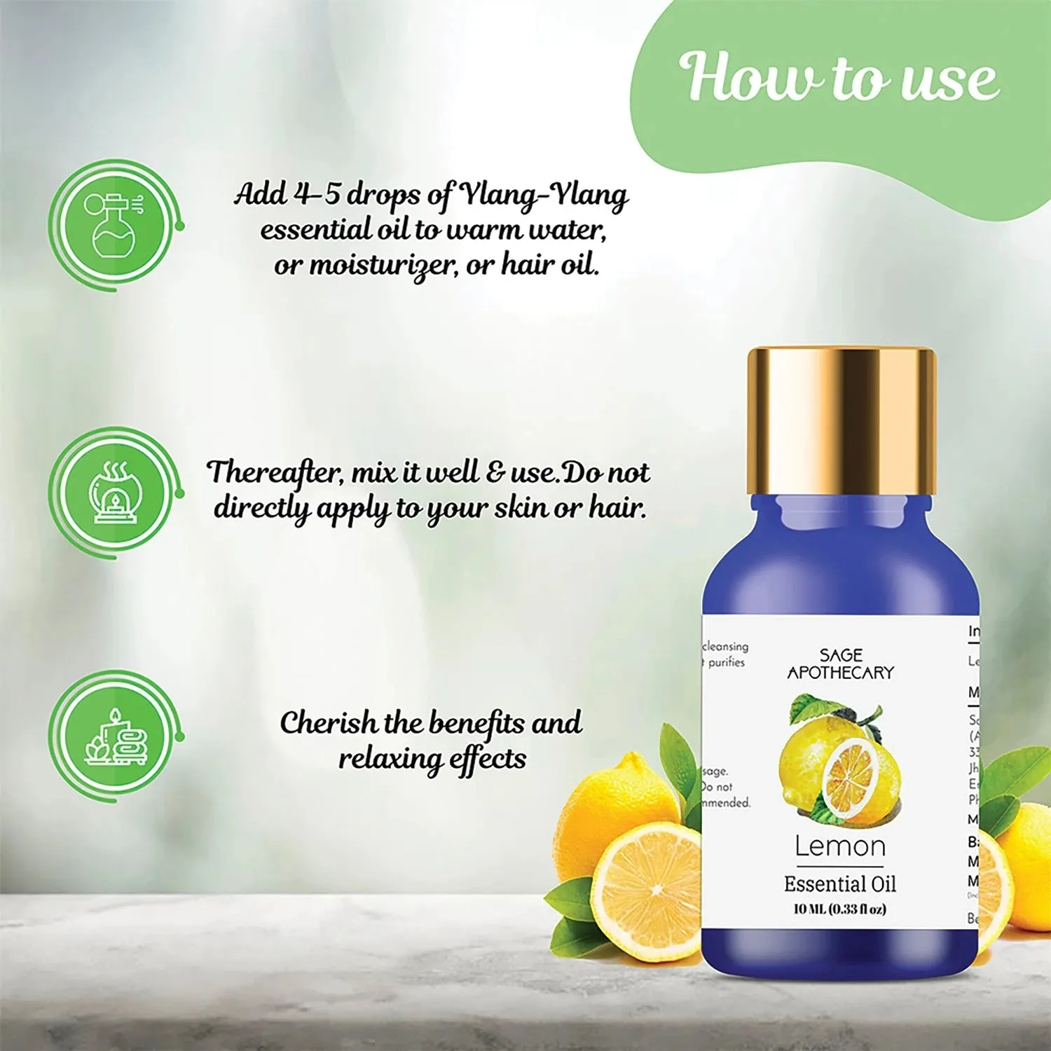 Lemon Essential Oil Skin, Hair, Scalp, Face, Nails pack to 2