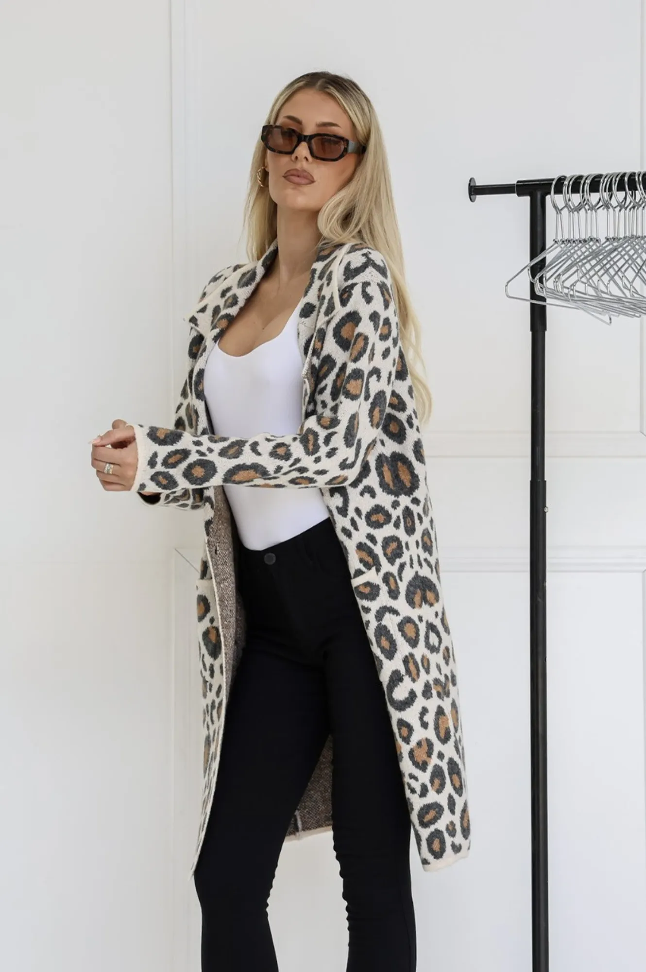 Leopard Coatigans - Winter White