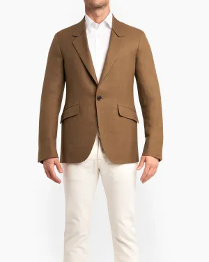 Light Brown Sage Linen Wool Sports Jacket