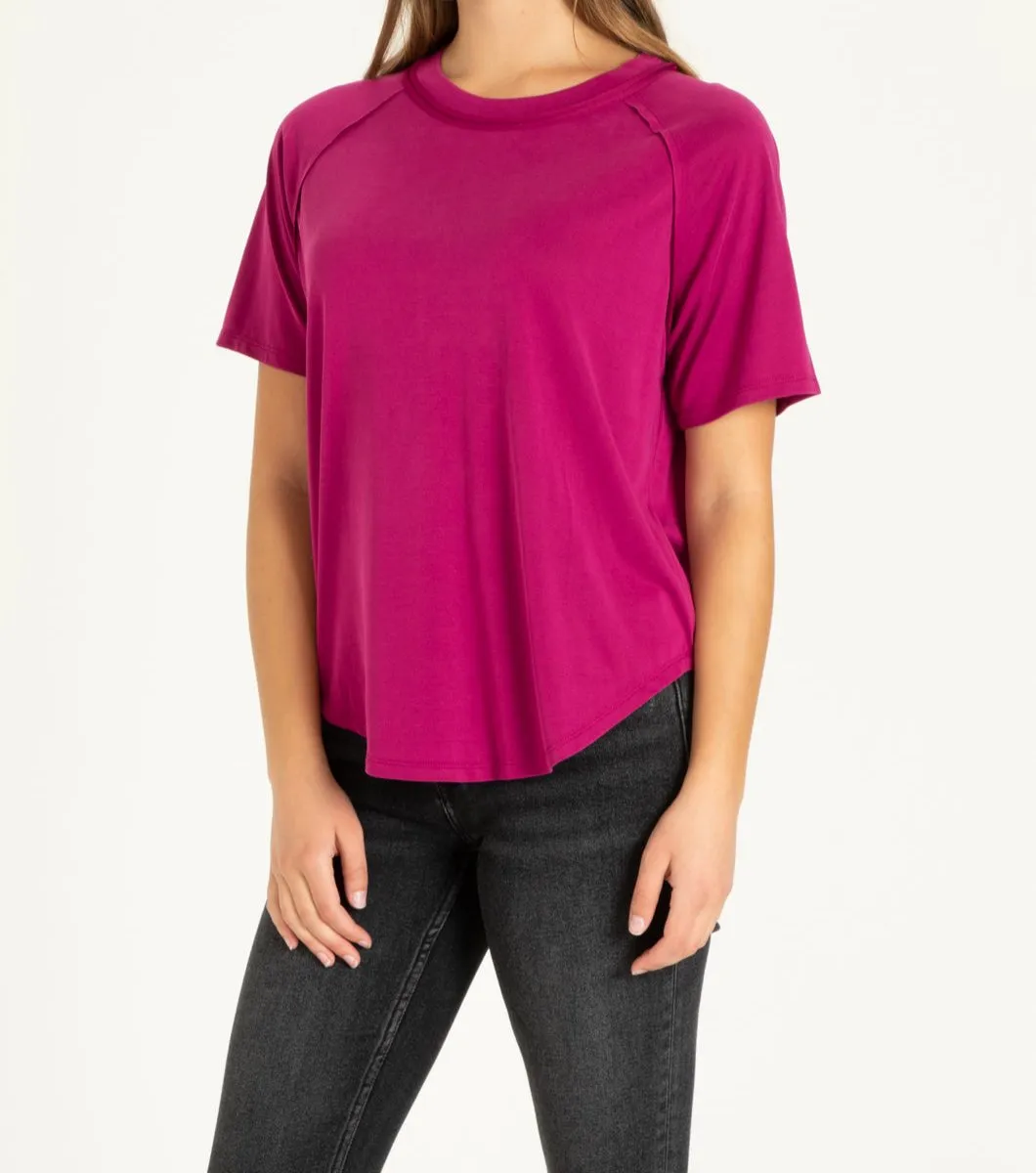 LYRIC MODAL TOP IN VIVID MAGENTA