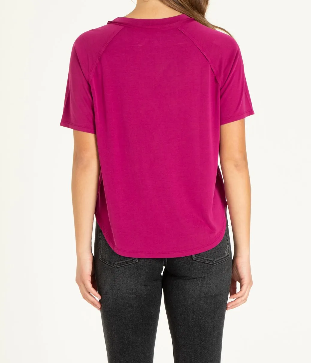 LYRIC MODAL TOP IN VIVID MAGENTA