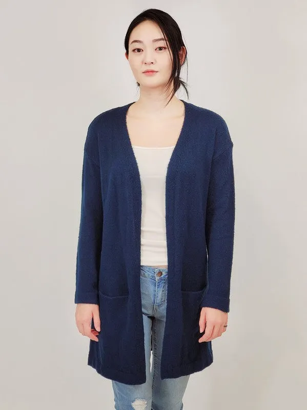 Mak Cozy Elastic Loose Fit  Sweater Cardigan w/Pockets
