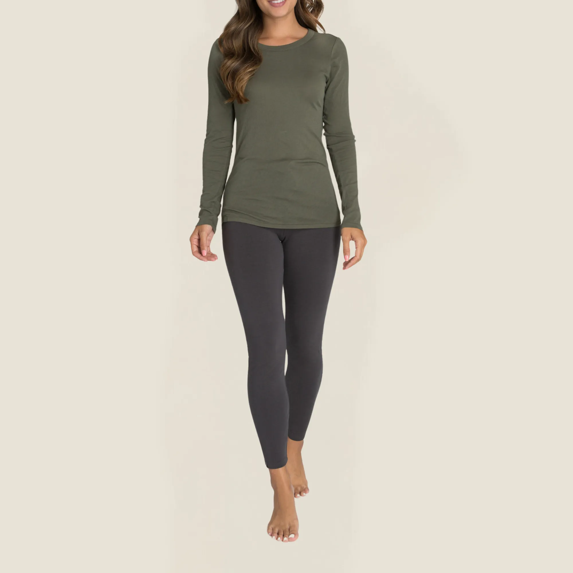 Malibu Collection Women's Loose Jersey Long Sleeve Tee