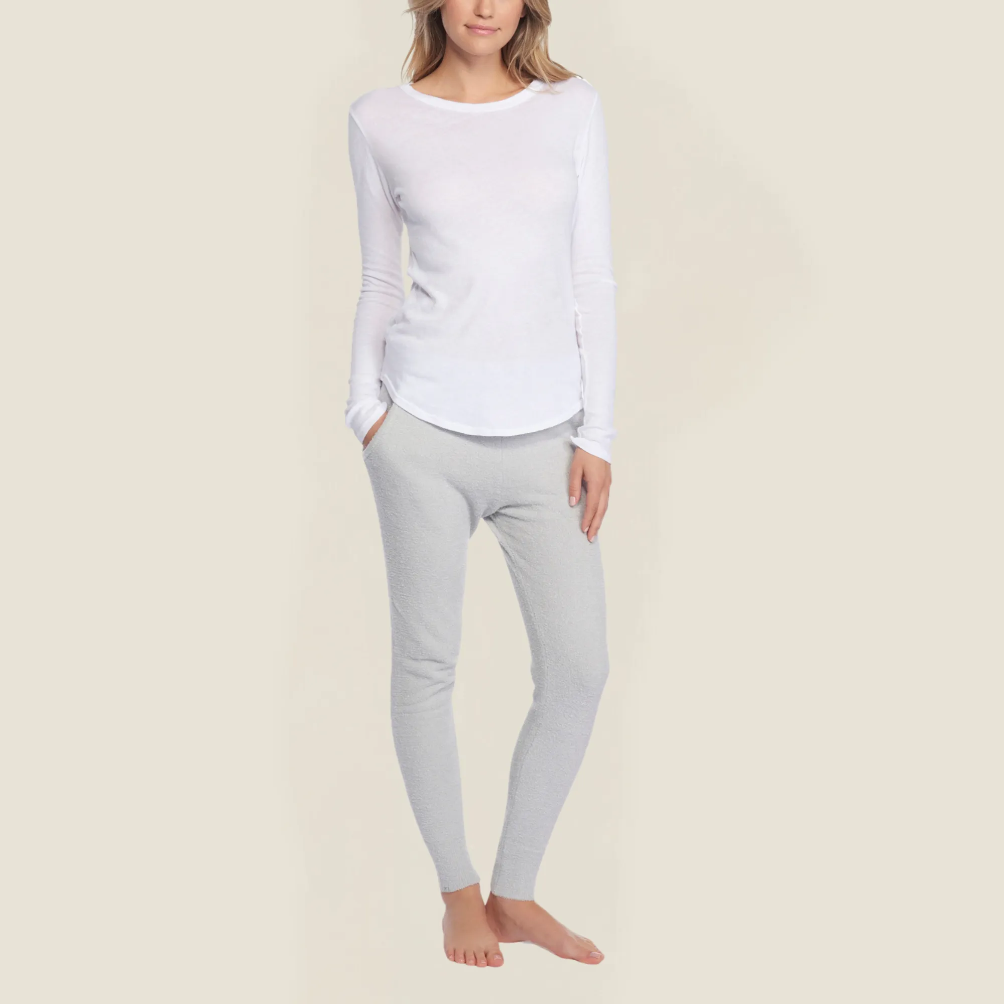 Malibu Collection Women's Loose Jersey Long Sleeve Tee