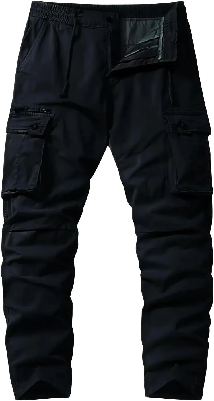 Men's Casual Cargo Pants Cotton Lightweight Straight Pants