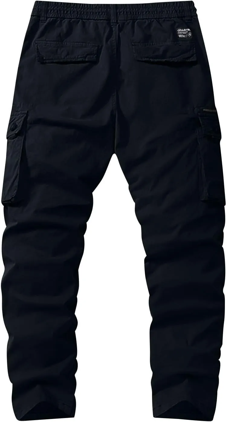 Men's Casual Cargo Pants Cotton Lightweight Straight Pants