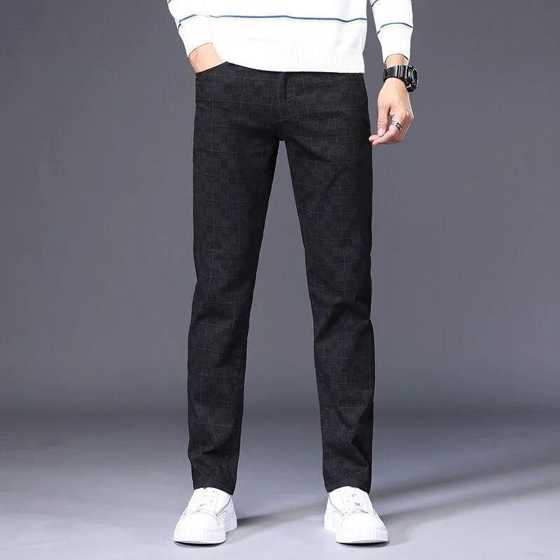 Men's Classic/Formal Plaid Elastic Pants