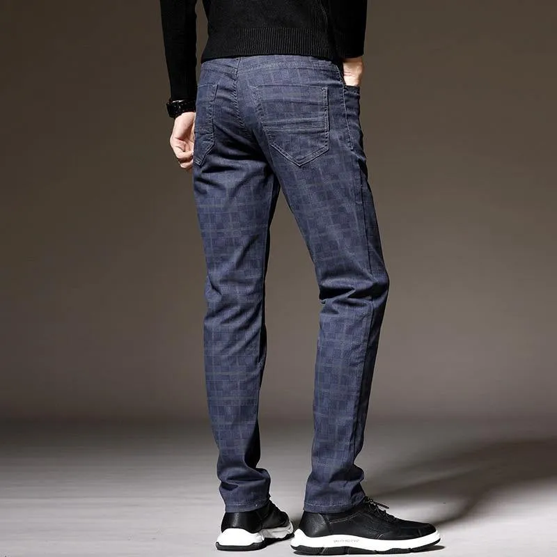 Men's Classic/Formal Plaid Elastic Pants