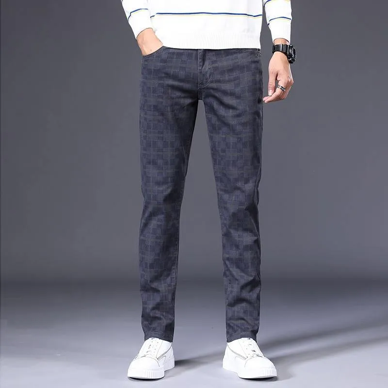 Men's Classic/Formal Plaid Elastic Pants
