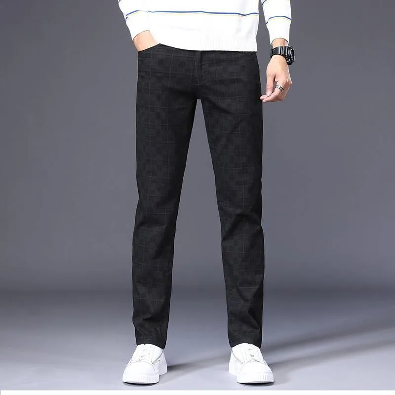 Men's Classic/Formal Plaid Elastic Pants