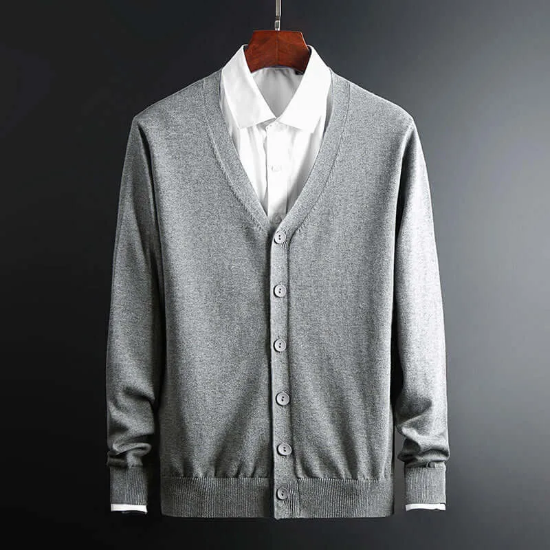 Men's Cotton Cardigan Sweater - Versatile Knitwear
