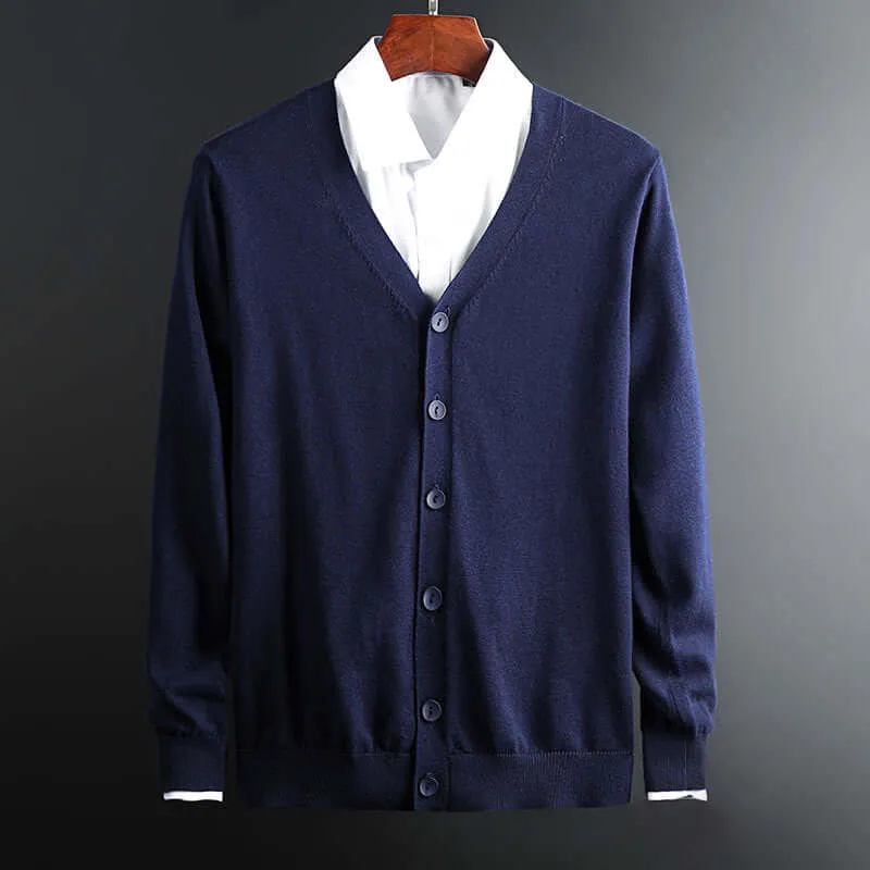 Men's Cotton Cardigan Sweater - Versatile Knitwear