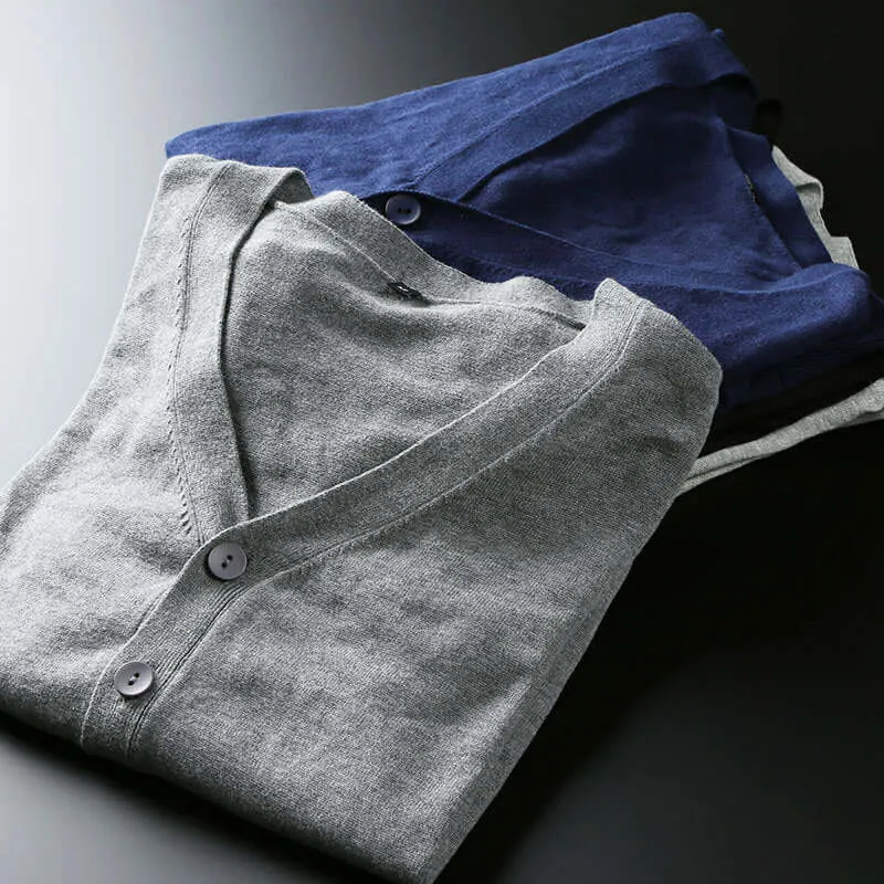 Men's Cotton Cardigan Sweater - Versatile Knitwear