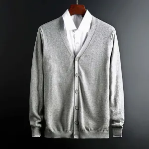 Men's Cotton Cardigan Sweater - Versatile Knitwear