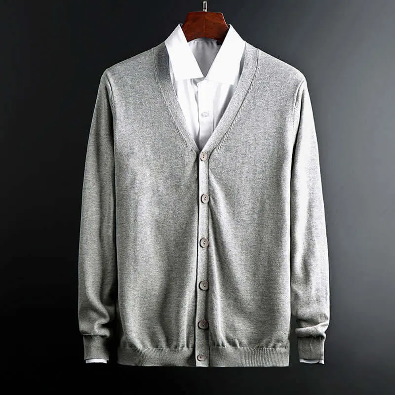 Men's Cotton Cardigan Sweater - Versatile Knitwear
