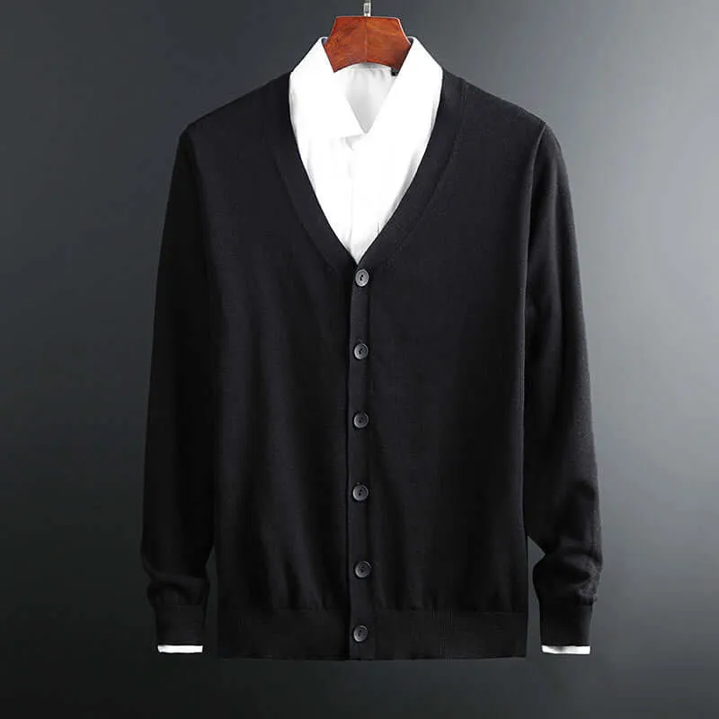 Men's Cotton Cardigan Sweater - Versatile Knitwear