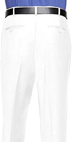 Mens Slim fit Dress Pants Flat-Front - Modern Formal Business Wrinkle Free No Iron - White