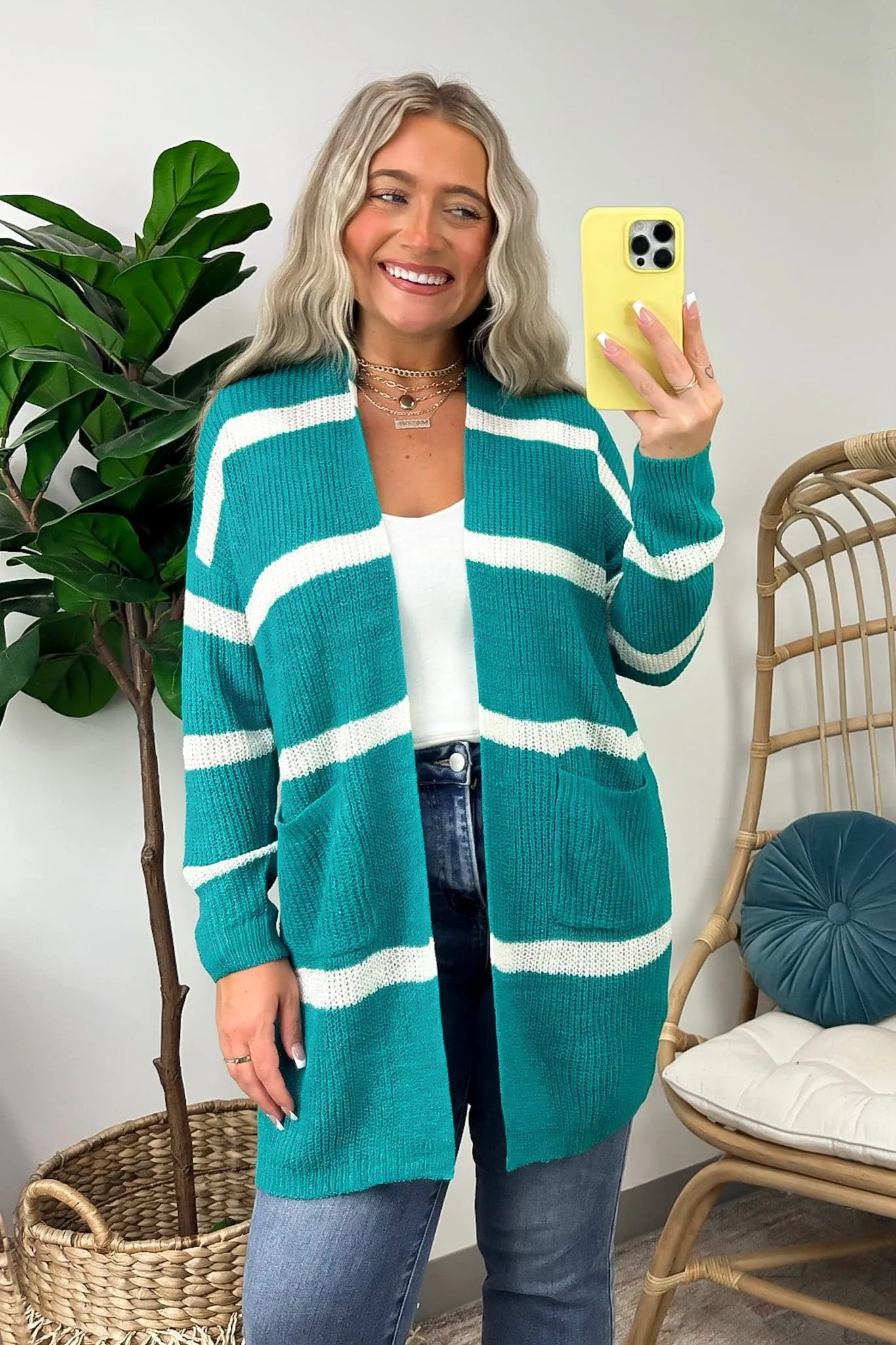 Midlandia Striped Long Sleeve Cardigan - FINAL SALE
