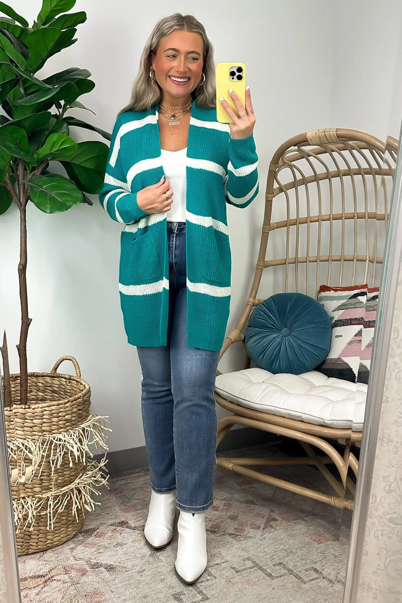 Midlandia Striped Long Sleeve Cardigan - FINAL SALE