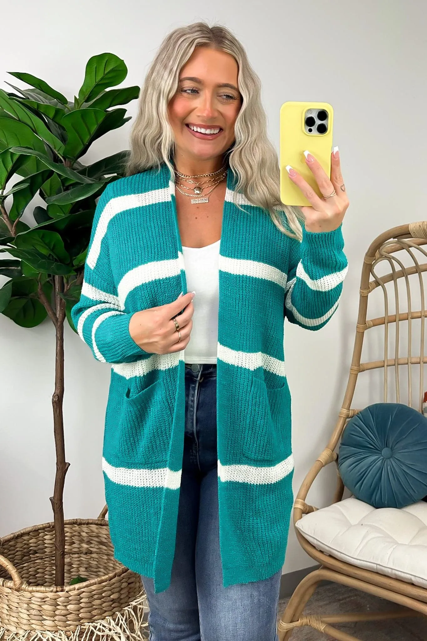 Midlandia Striped Long Sleeve Cardigan - FINAL SALE