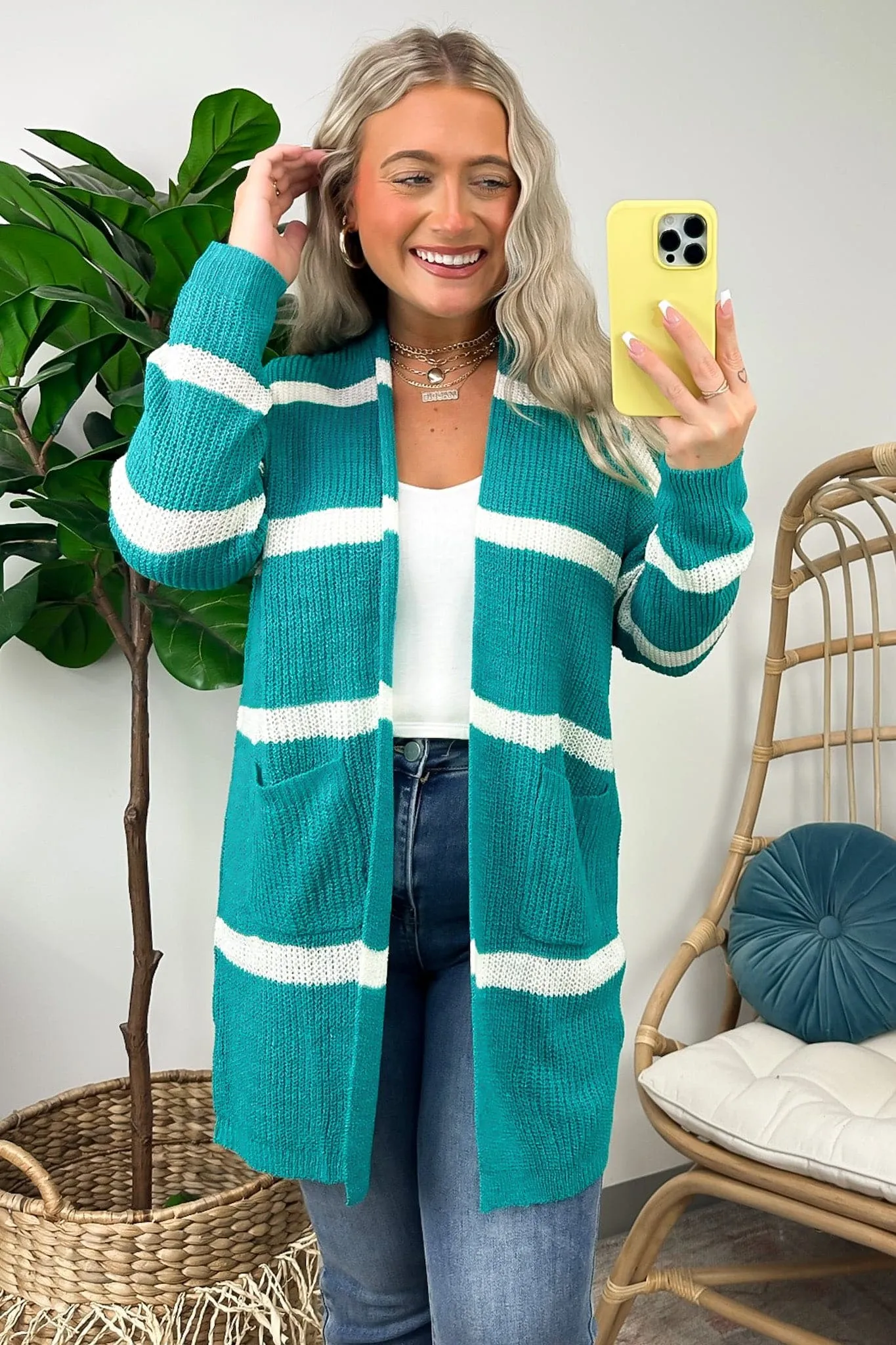 Midlandia Striped Long Sleeve Cardigan - FINAL SALE