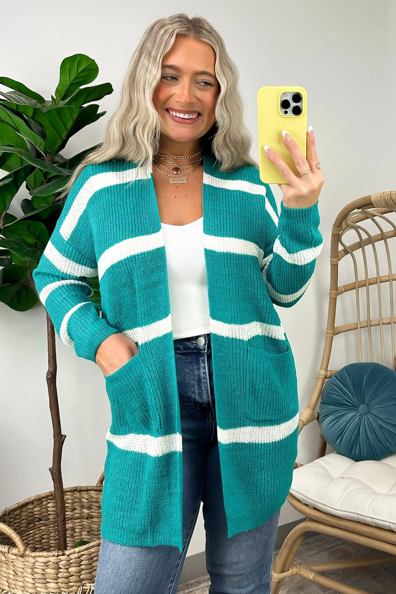 Midlandia Striped Long Sleeve Cardigan - FINAL SALE