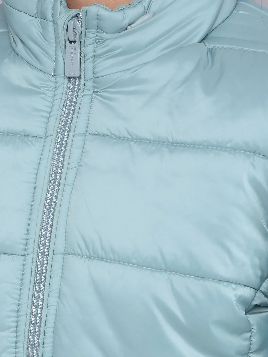 Mint-Green Puffer Jacket