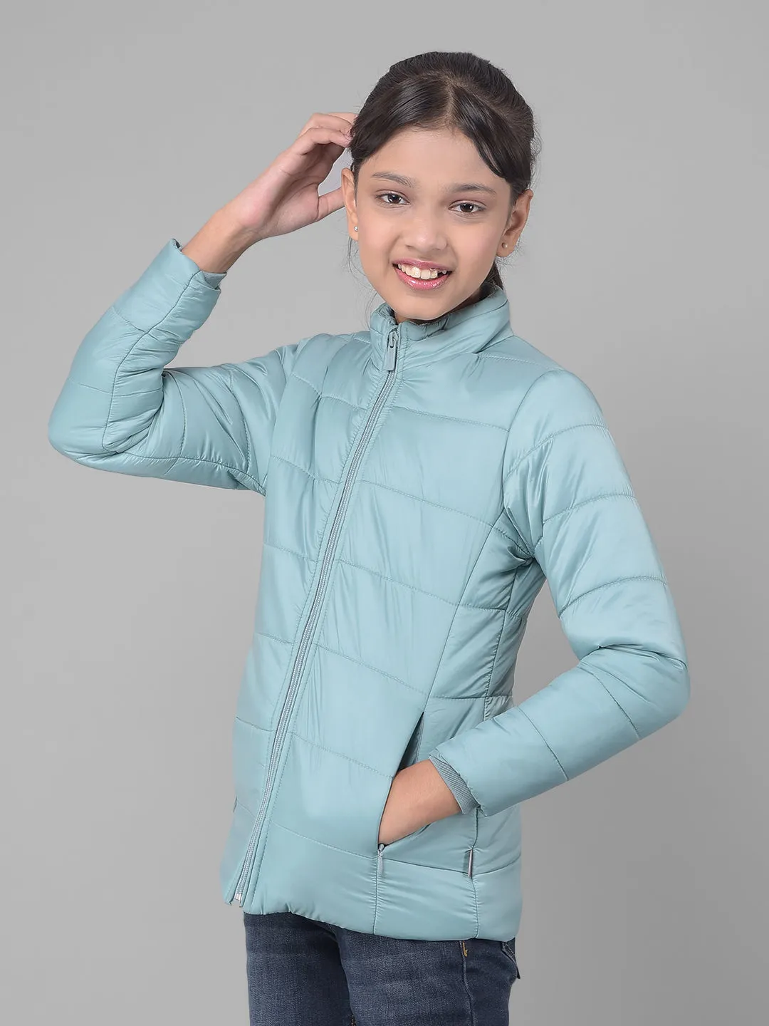 Mint-Green Puffer Jacket