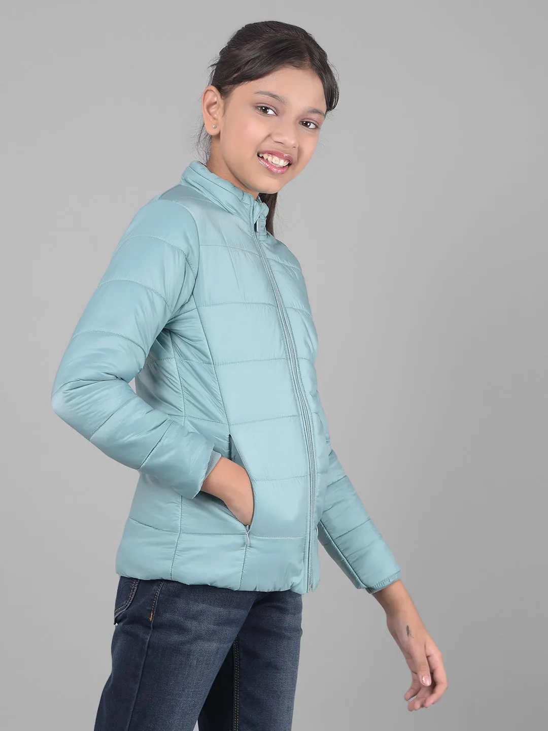Mint-Green Puffer Jacket