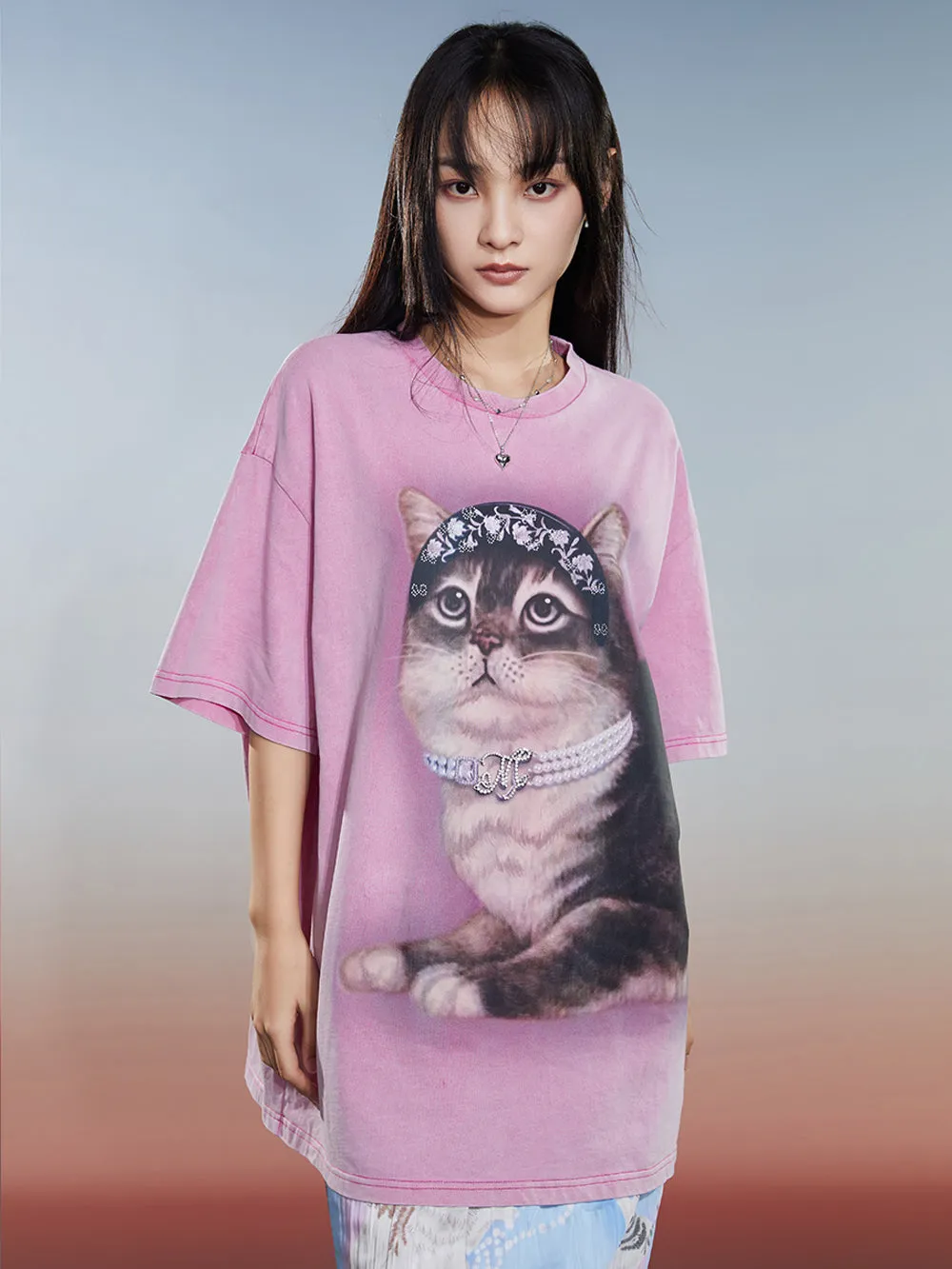 MUKZIN Washed 2-color Casual Versatile Age-reducing T-shirt