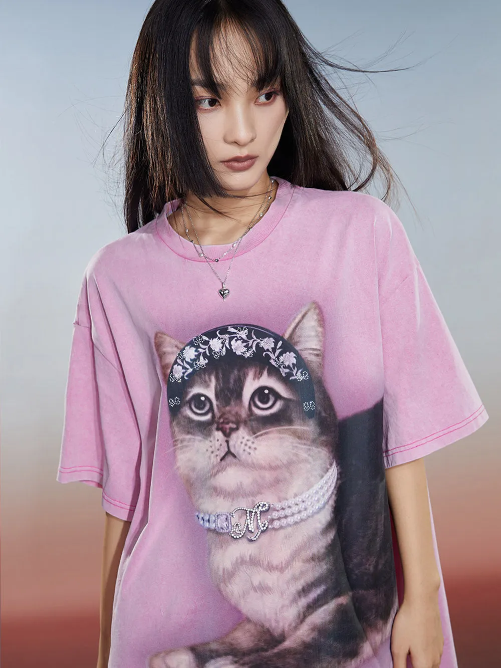 MUKZIN Washed 2-color Casual Versatile Age-reducing T-shirt