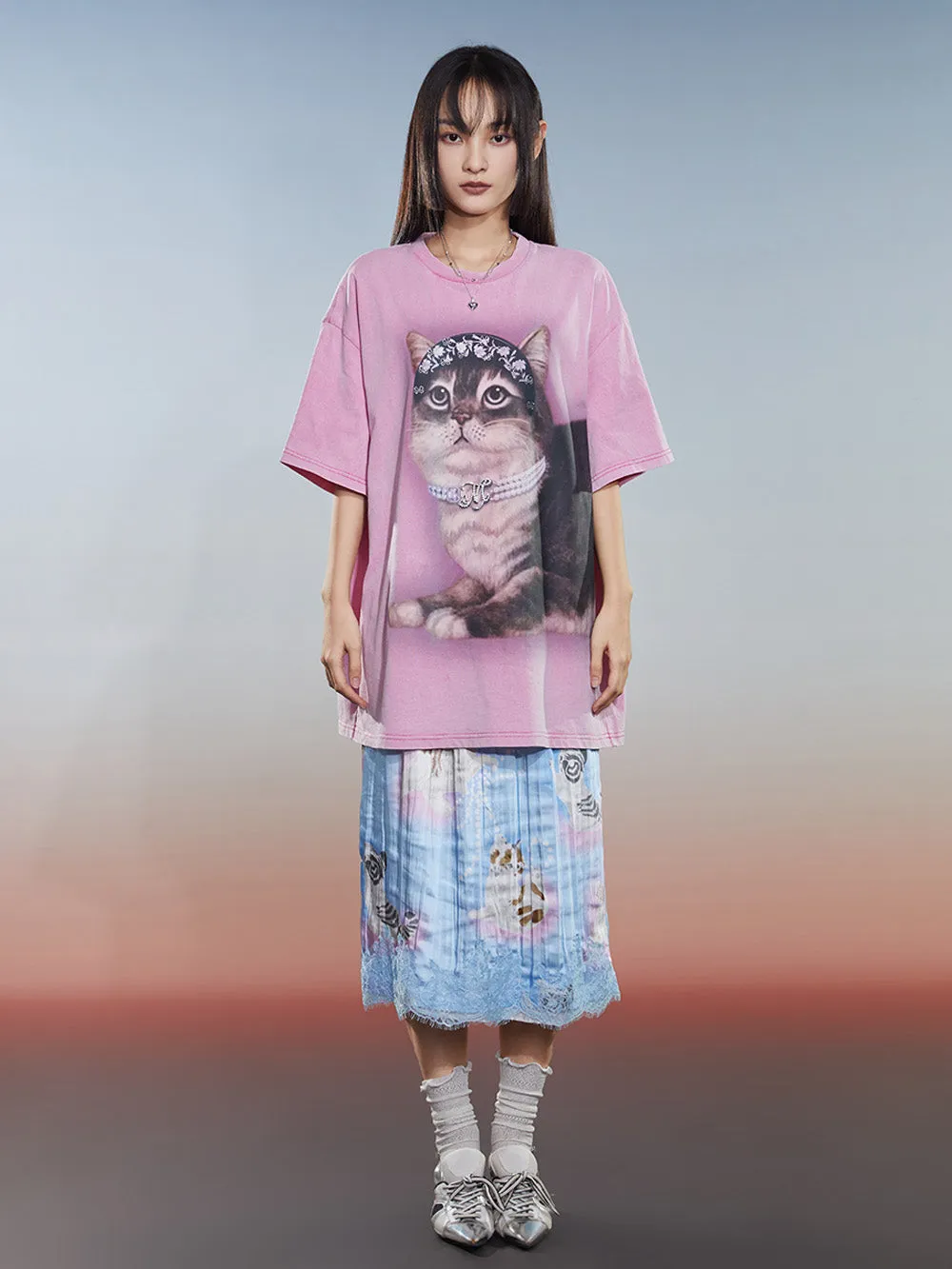 MUKZIN Washed 2-color Casual Versatile Age-reducing T-shirt