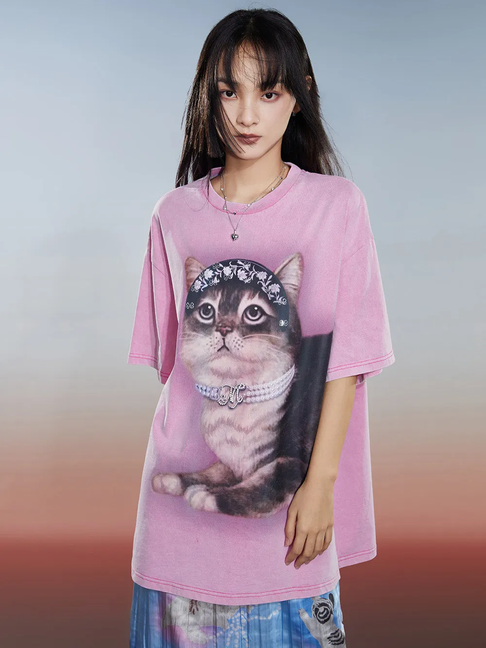 MUKZIN Washed 2-color Casual Versatile Age-reducing T-shirt