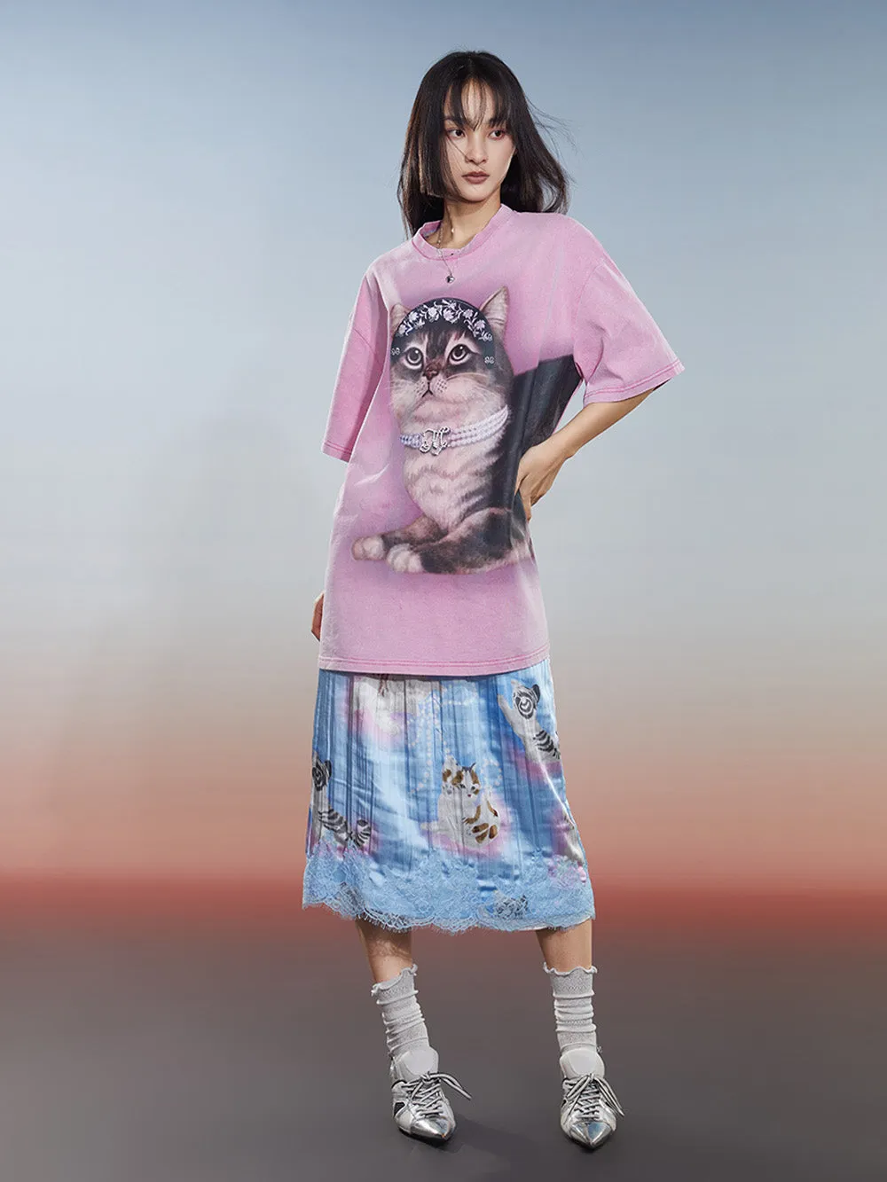 MUKZIN Washed 2-color Casual Versatile Age-reducing T-shirt