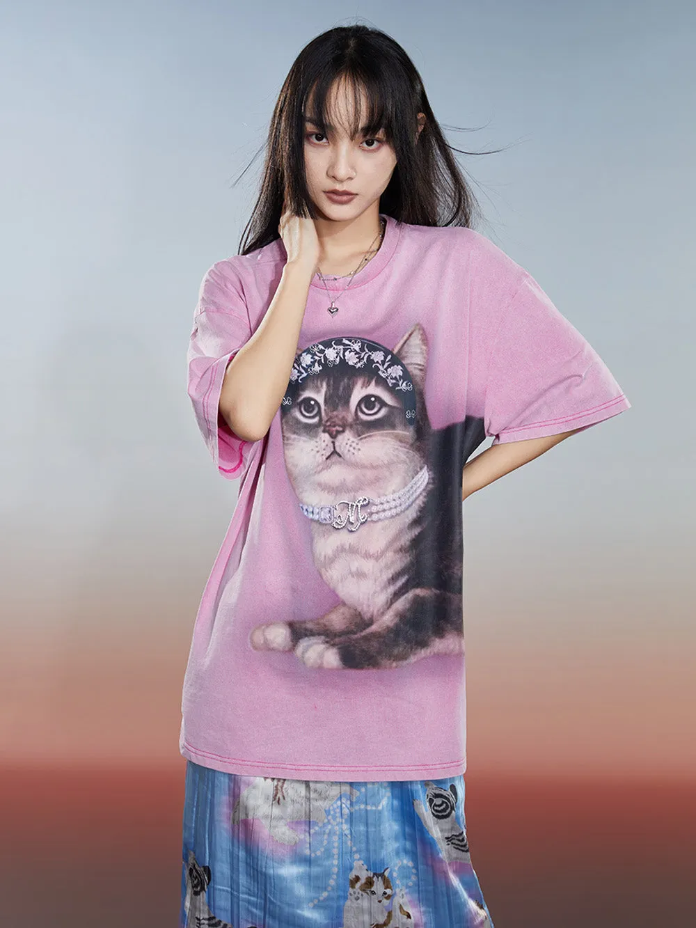 MUKZIN Washed 2-color Casual Versatile Age-reducing T-shirt
