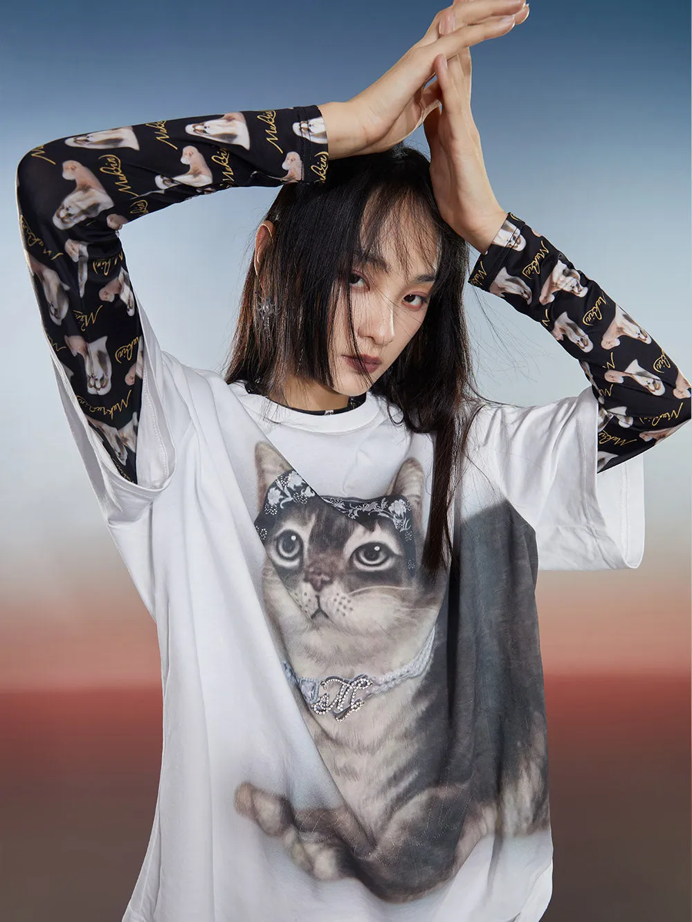 MUKZIN Washed 2-color Casual Versatile Age-reducing T-shirt