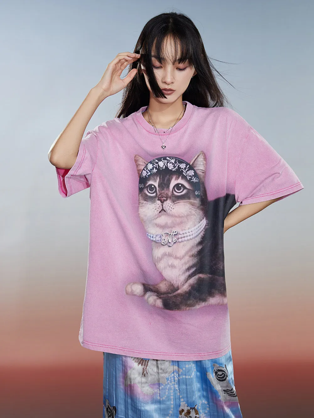 MUKZIN Washed 2-color Casual Versatile Age-reducing T-shirt