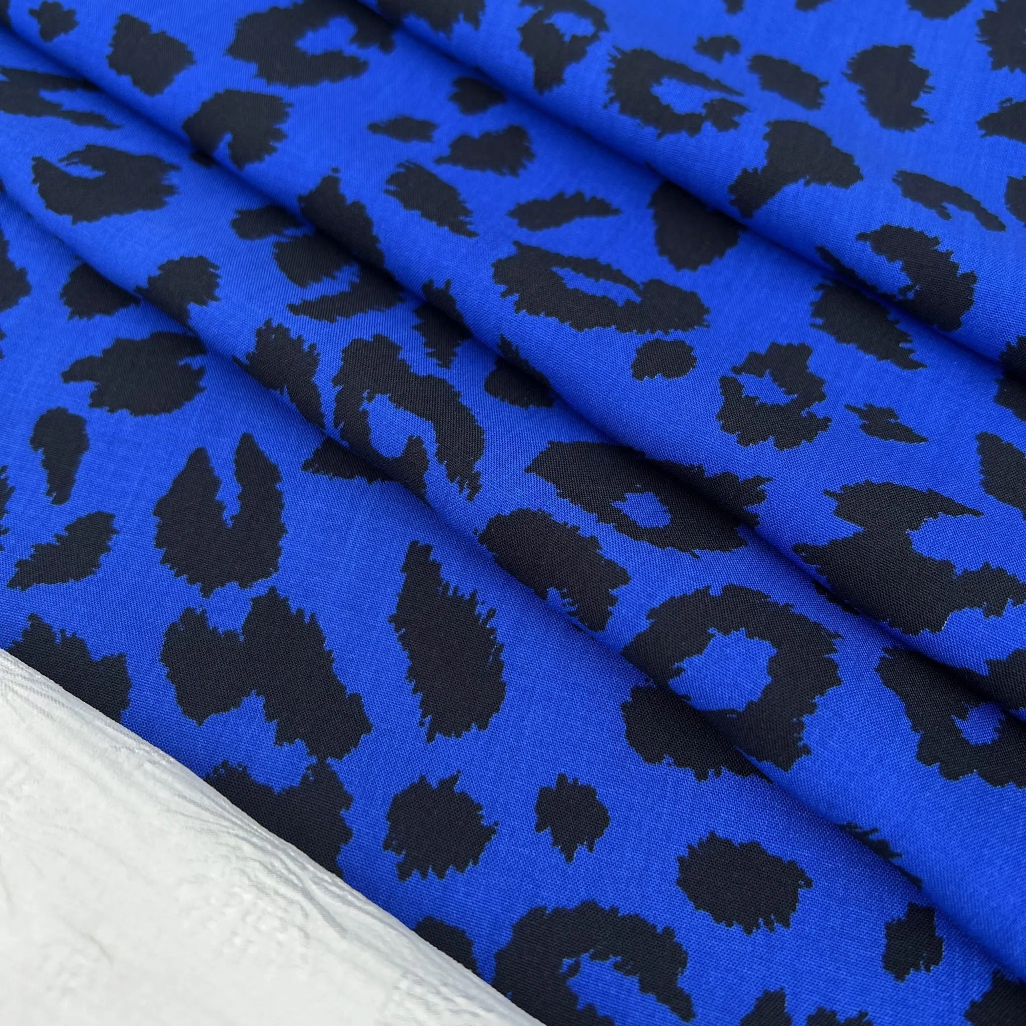 My Dress Made - Blue Leopard Viscose Poplin Fabric