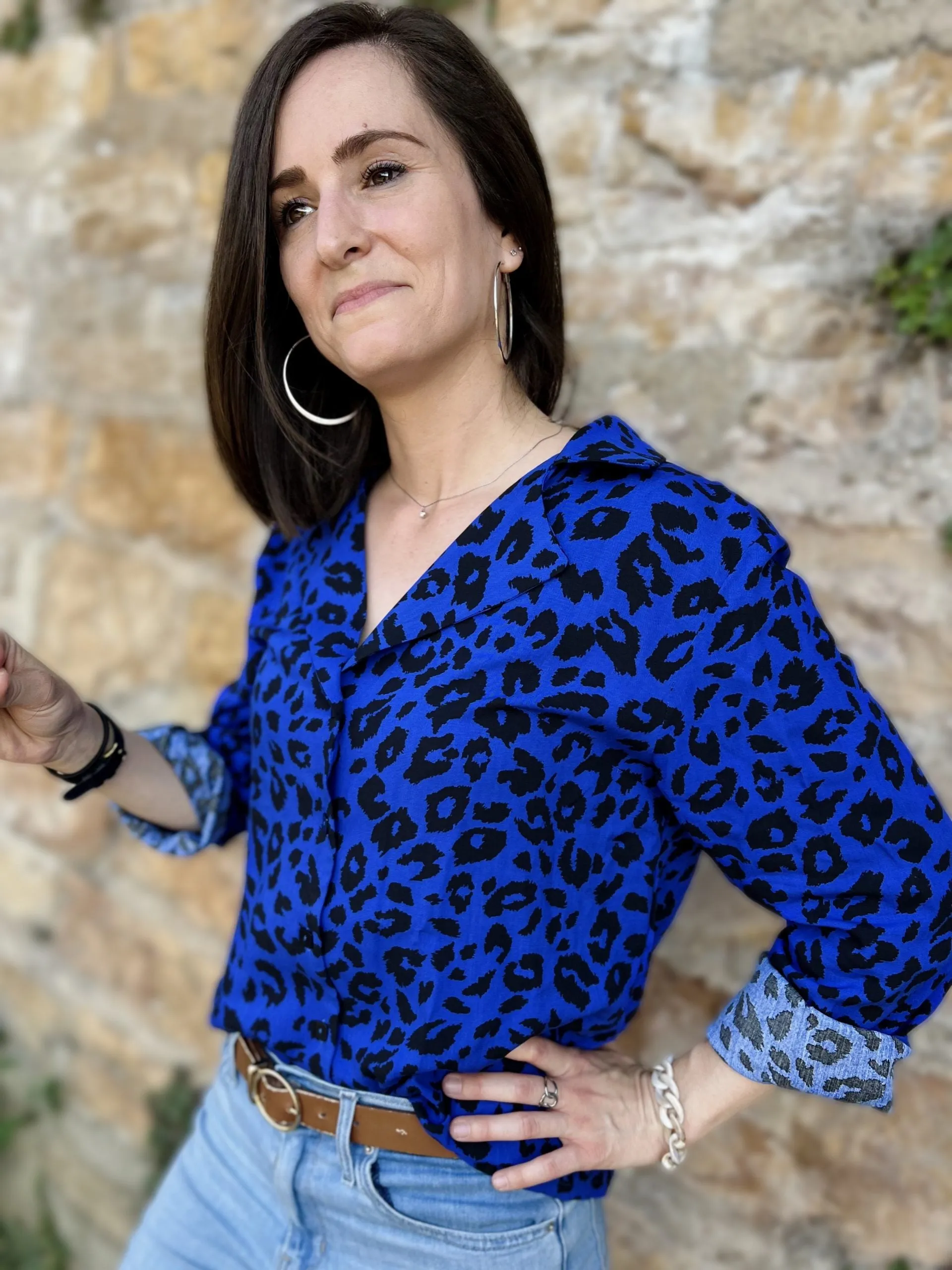 My Dress Made - Blue Leopard Viscose Poplin Fabric