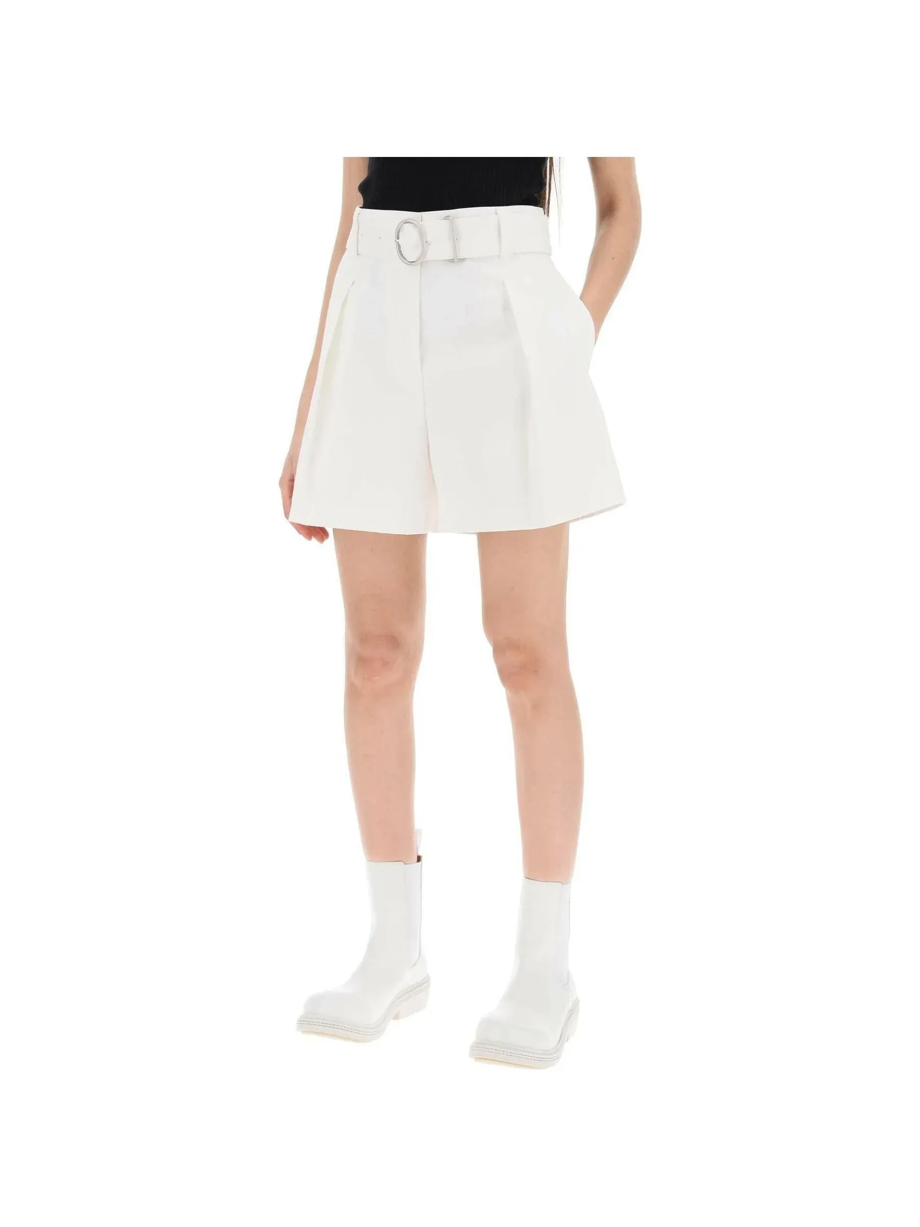 Optic Belted Tailored Shorts