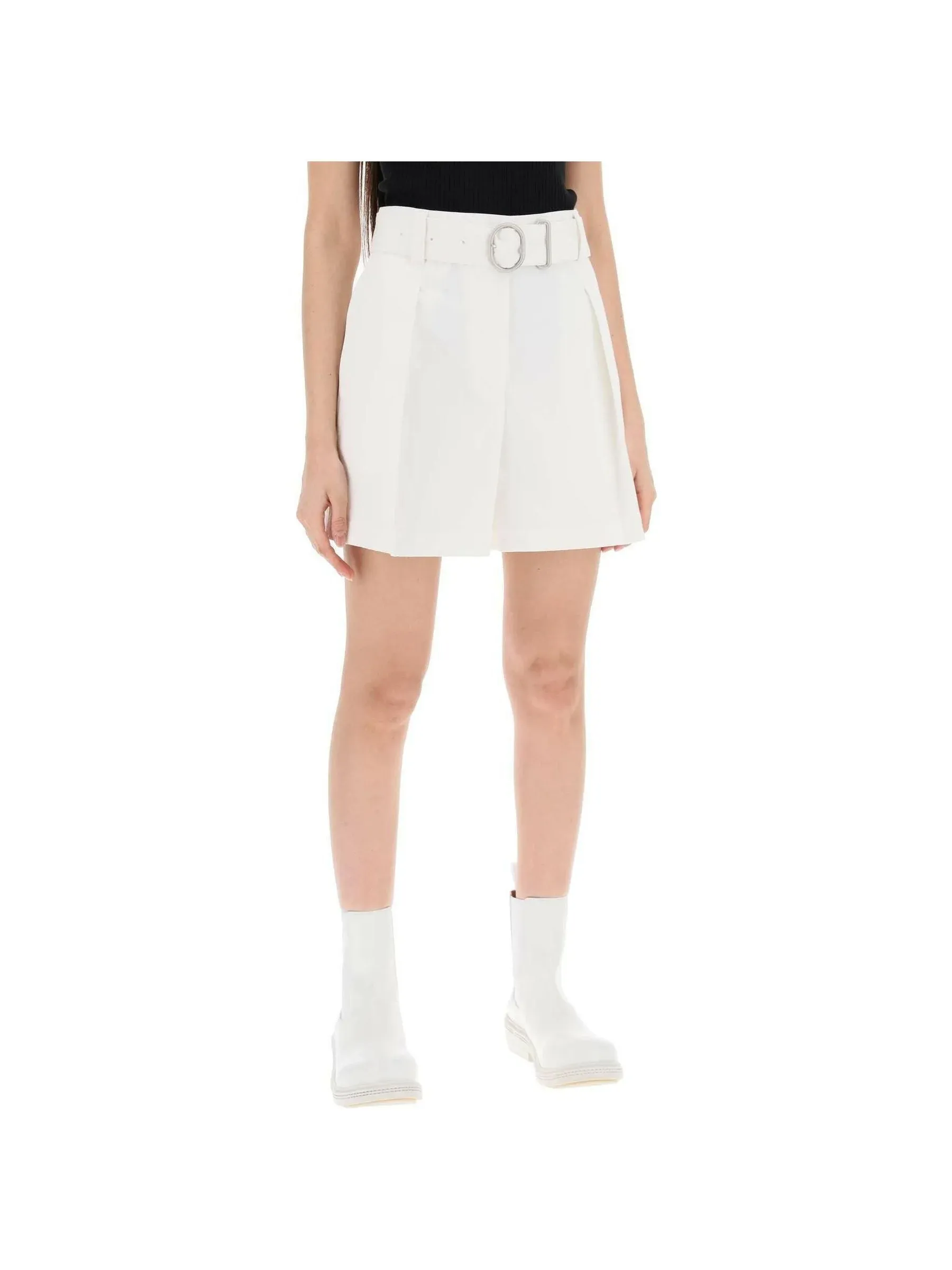 Optic Belted Tailored Shorts